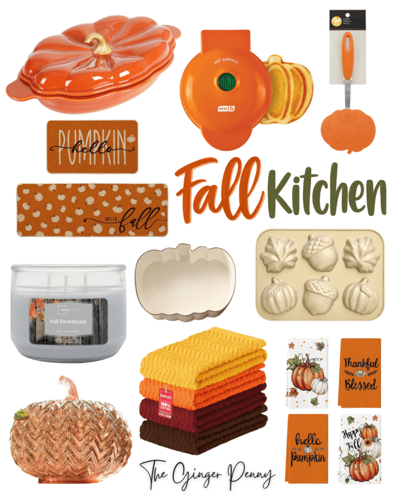 Fall kitchen finds with cozy seasonal kitchen decor, baking essentials and autumn accessories