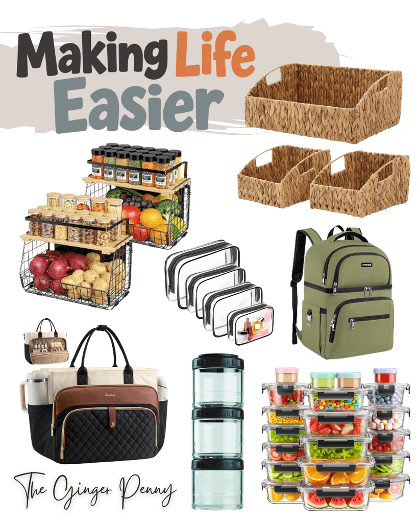 Making life easier Amazon finds including storage baskets, organizers, containers and everyday bags