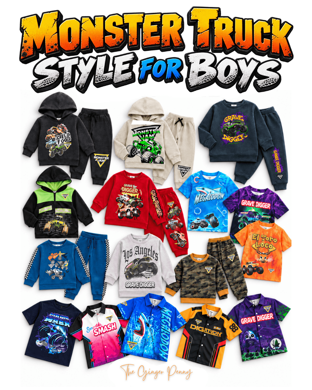 Monster truck outfits for kids with fun truck clothing and everyday outfit finds
